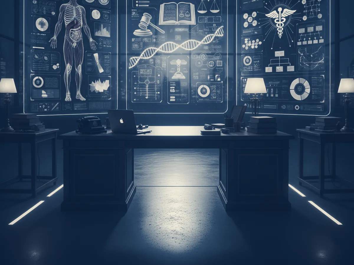 Mão de médico redigindo um laudo técnico ao lado de exame de imagem